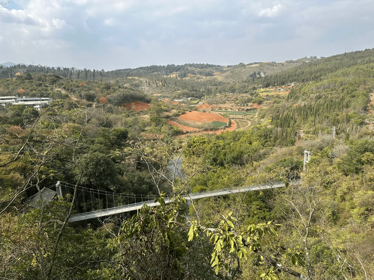 View of the valley from above the cave entrance