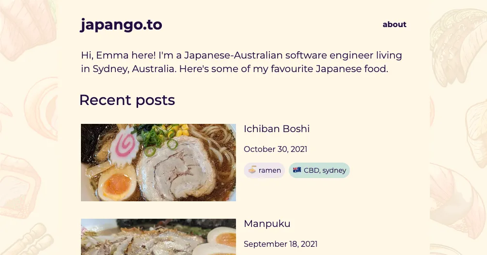 "My food blog, japango.to"