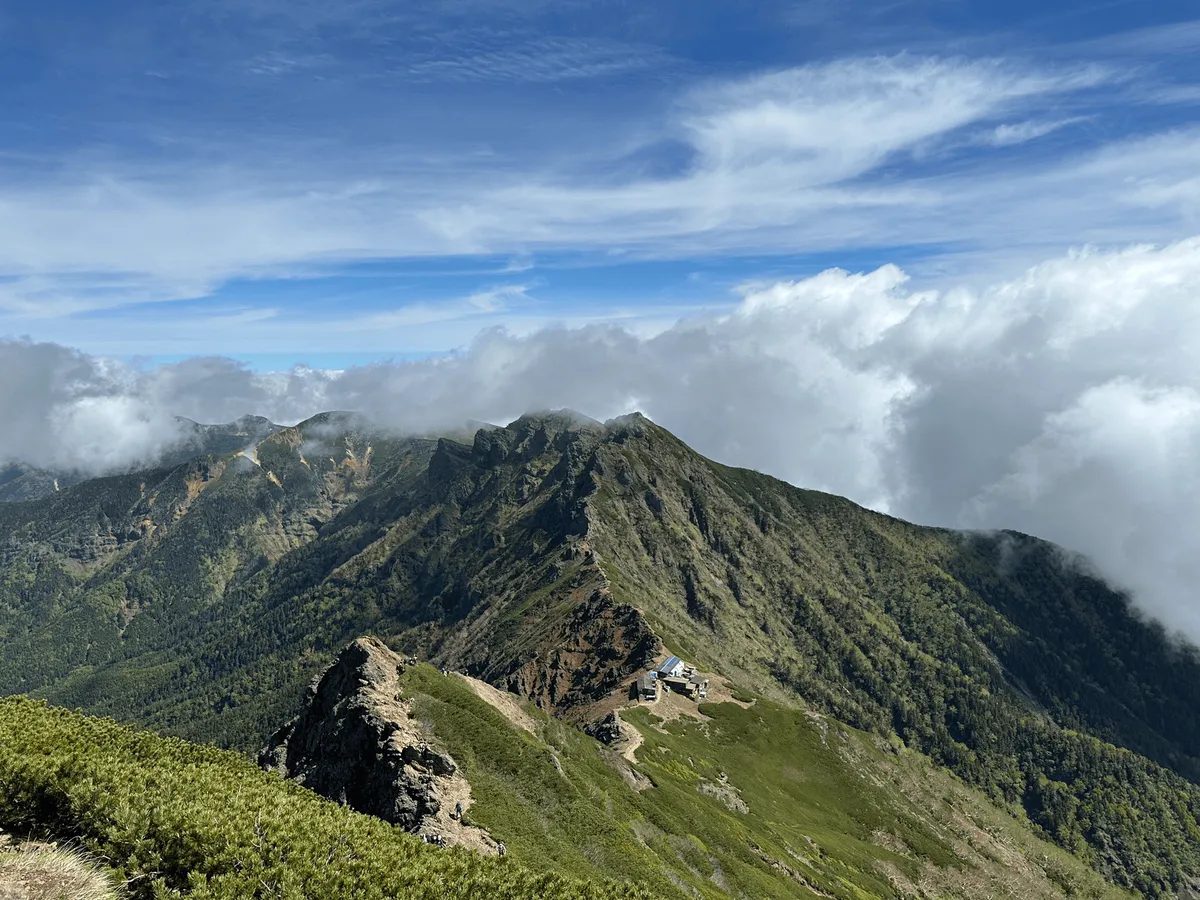 You can see the mountain hut below.