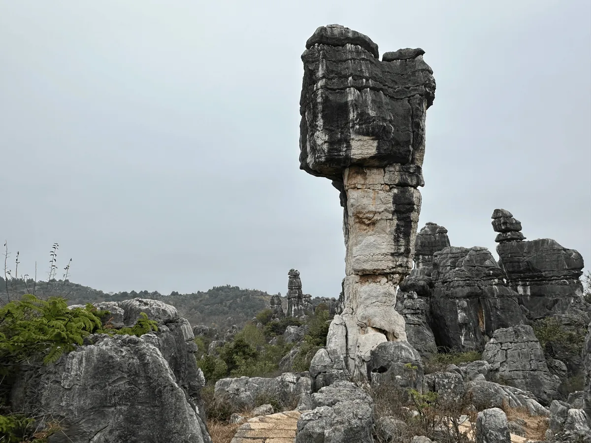 Large mushroom-shaped limestone formation